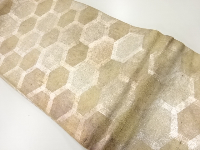 JAPANESE KIMONO / ANTIQUE FUKURO OBI / SILK / WOVEN KIKKO